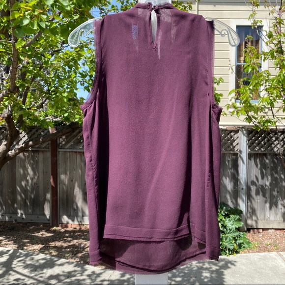 Vince Silk Sleeveless Embellished Purple Top Size 4 - Picture 5 of 5